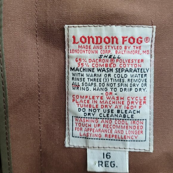 London Fog Brown Belted Faux Fur Removable Liner Buttoned Maincoat Over Coat 16R - Picture 3 of 16